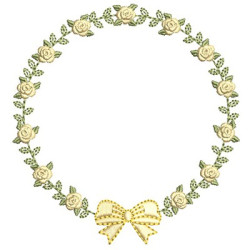 Embroidery Design Floral Frame With Tie 30