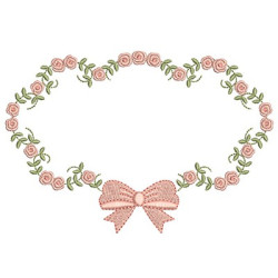 Embroidery Design Floral Frame With Tie 34