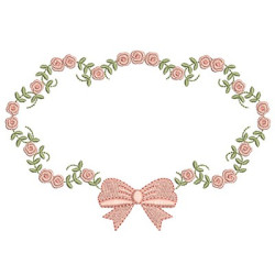 Diseño Para Bordado Marco Floral Con Lazo 34
