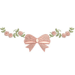 Embroidery Design Floral Frame With Tie 35