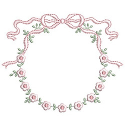 Embroidery Design Floral Frame With Tie 36