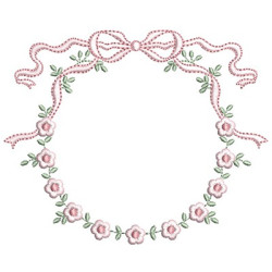 Diseño Para Bordado Marco Floral Con Lazo 36