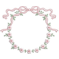 Embroidery Design Floral Frame With Tie 37