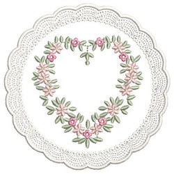 Embroidery Design Lace Framed With Heart