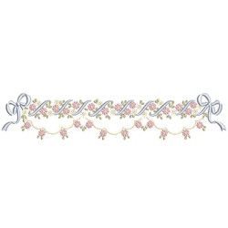 Embroidery Design Floral Barrado With Tie 22 Cm