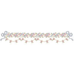 Embroidery Design Floral Barrado With Tie 27 Cm