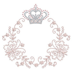 Diseño Para Bordado Marco Corona Con Mariposas 30 Cm