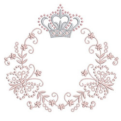 Embroidery Design Frame Crown With Butterflies 20 Cm