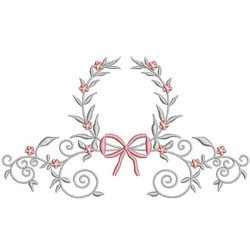 Diseño Para Bordado Marco Floral Con Lazo 40