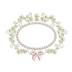 Diseño Para Bordado Marco Floral Con Lazo 42