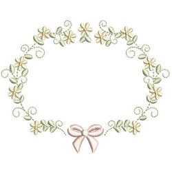 Diseño Para Bordado Marco Floral Con Lazo 44