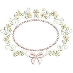 Diseño Para Bordado Marco Floral Con Lazo 47