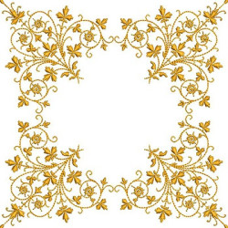 Matriz De Bordado Moldura Delicada Dourada
