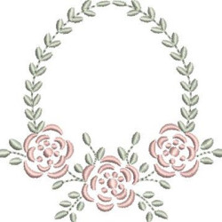 Embroidery Design Acacia Frame With Flowers