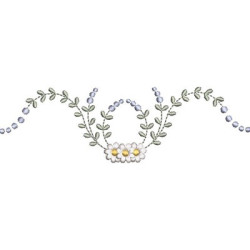 Diseño Para Bordado Marco De Acacia Con Flores 3