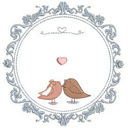 Embroidery Design Frame With Birds 3