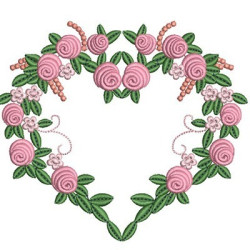 Embroidery Design Floral Heart Garland