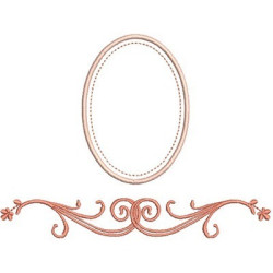 Embroidery Design Simple Oval Frame