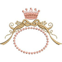Embroidery Design Small Ball Frame With Bow