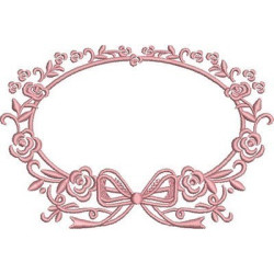 Embroidery Design Provence Frame With Flowers And Bow