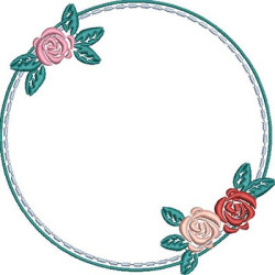 Diseño Para Bordado Marco Con Rosas Grandes