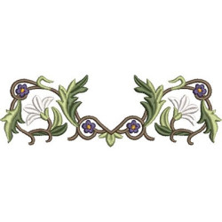 Embroidery Design Horizontal Frame Of Lilies