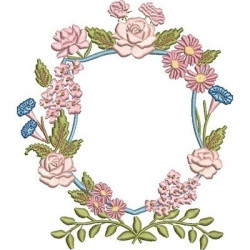 Diseño Para Bordado Escudo Con Flores Del Campo