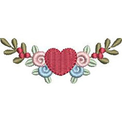 Embroidery Design Arches Of Acacia Flowers And Heart