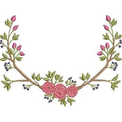 Embroidery Design Buttons And Roses Frame