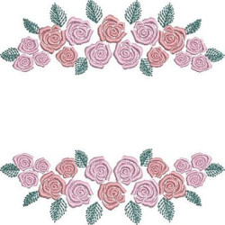 Embroidery Design Frame With Roses Space For Name