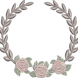Diseño Para Bordado Marco Acacia Con Rosas