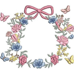 Embroidery Design Flower Frame With Lace 57