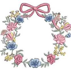 Embroidery Design Flower Frame With Lace 58