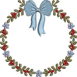 Embroidery Design Christmas Wreath With Bow 1