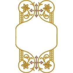 Embroidery Design Religious Frame With Cross 1