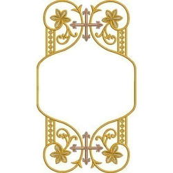 Diseño Para Bordado Marco Religioso Con Cruz 1