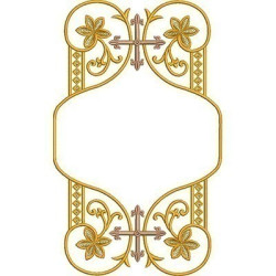 Embroidery Design Religious Frame With Cross 2