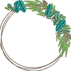 Embroidery Design Frame Of Eucalyptus 4