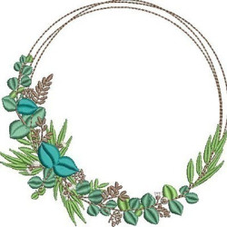 Embroidery Design Frame Of Eucalyptus 5