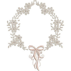 Embroidery Design Floral Frame With Lace 61