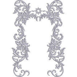 Embroidery Design Large Voluts Frame 3