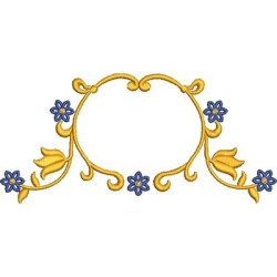 Matriz De Bordado Moldura Floral 65