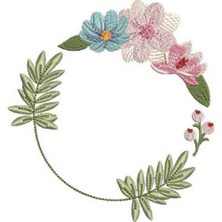 Embroidery Design Floral Frame 66