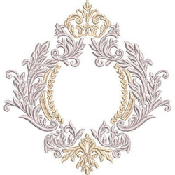 Matriz De Bordado Moldura Volutas Com Coroa 2