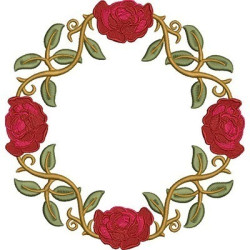 Embroidery Design Rose Wreath 2