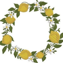 Embroidery Design Sicilian Lemon Wreath 3