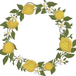 Embroidery Design Sicilian Lemon Wreath 4