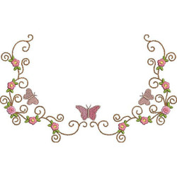 Diseño Para Bordado Marco Floral Con Mariposas 7