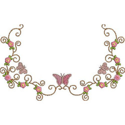 Diseño Para Bordado Marco Floral Con Mariposas 8