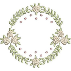 Embroidery Design Frame Acacias With Roses